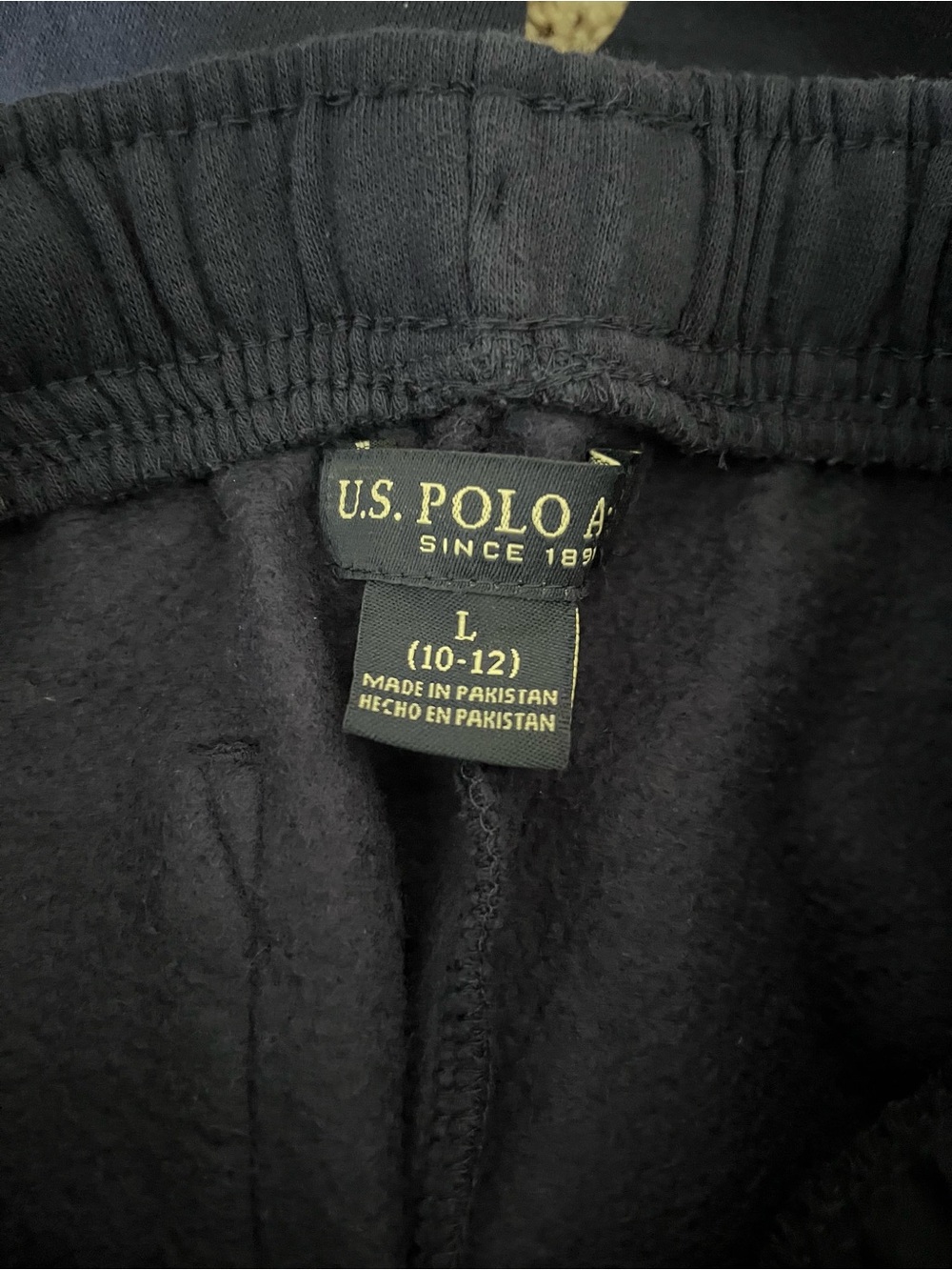 U.S. Polo Assn. Boys Navy Blue Sweatpants Large 10/12 Jogger Pants - Picture 2 of 2